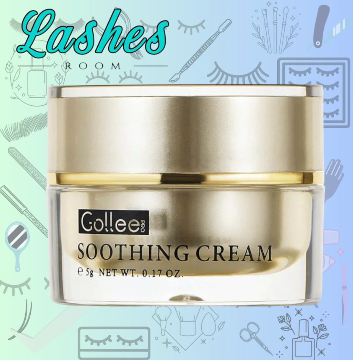 Crema Gollee antialérgica para la aplicación de extensiones de pestañas.