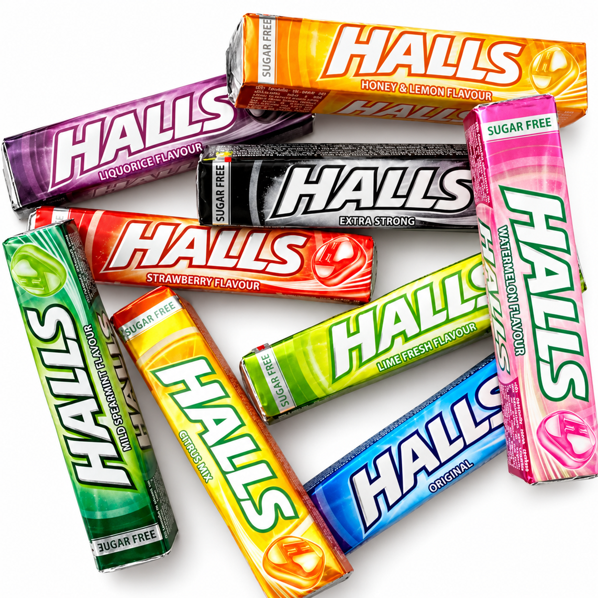 Surtido ilustrativo de paquetes Halls